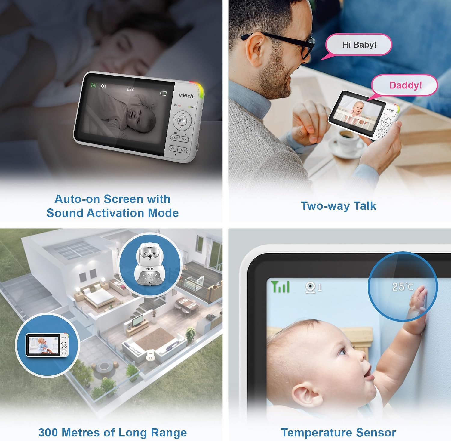 VTech BM5550-OWLN 5" Dual Camera Pan & Tilt Video Baby Monitor – Fair Condition VTECH