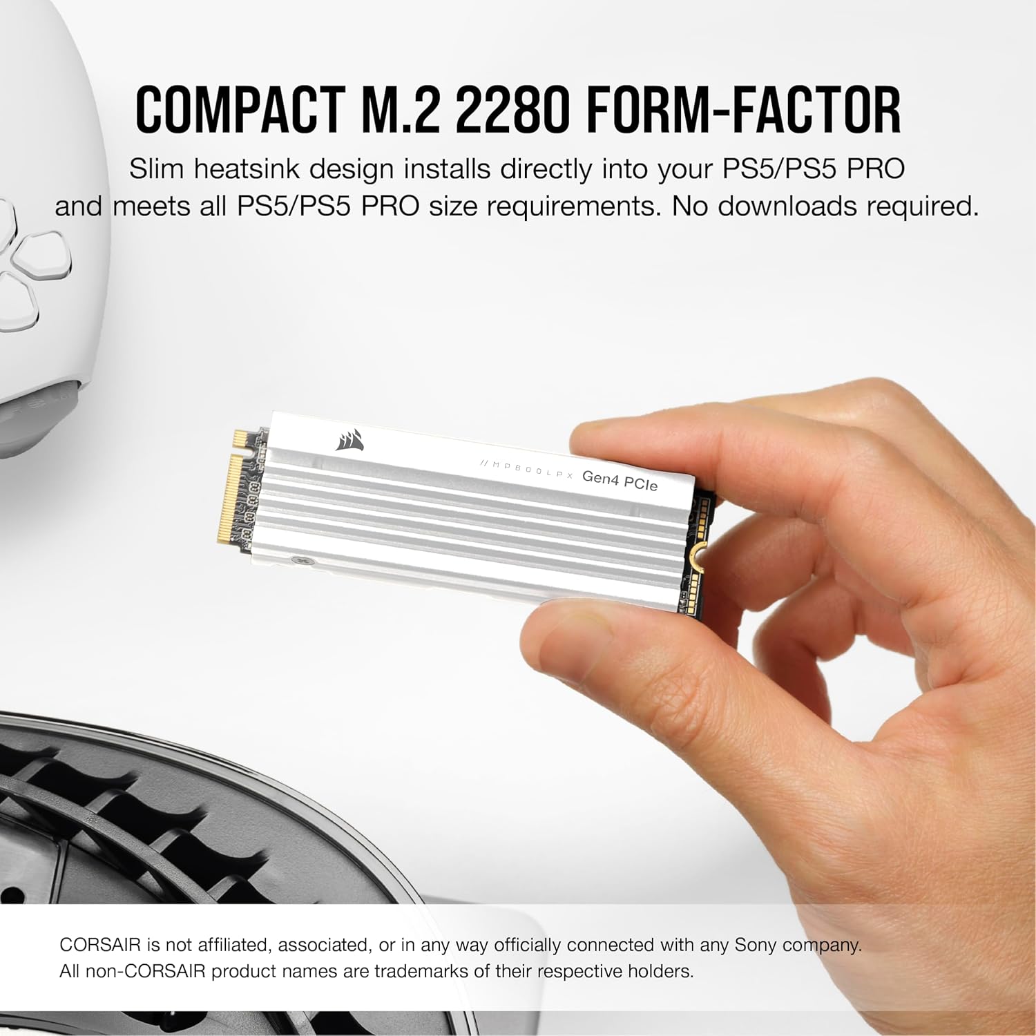 CORSAIR MP600 PRO LPX 1TB PCIe Gen4 NVMe M.2 SSD PS5 Compatible White – As New CORSAIR