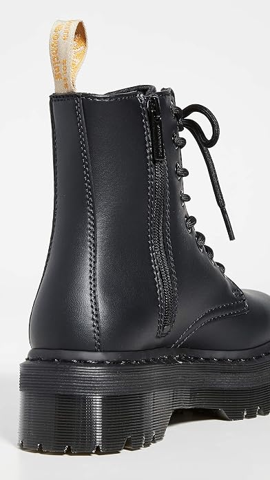 Dr. Martens Unisex Jadon II Vegan 8-Eye Lace-Up Boot, Black Vegan Leather, UK 5/US M6W7 / EU 38 Dr Martens