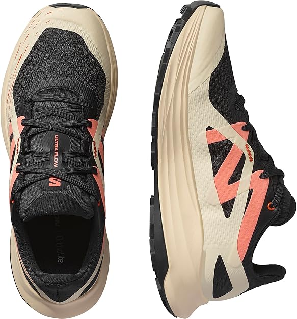 Salomon Women's Ultra Flow Trail Running and Hiking Shoe, Black/Tender/Fuco, 9 US/ EU 41 1/3 Salomon