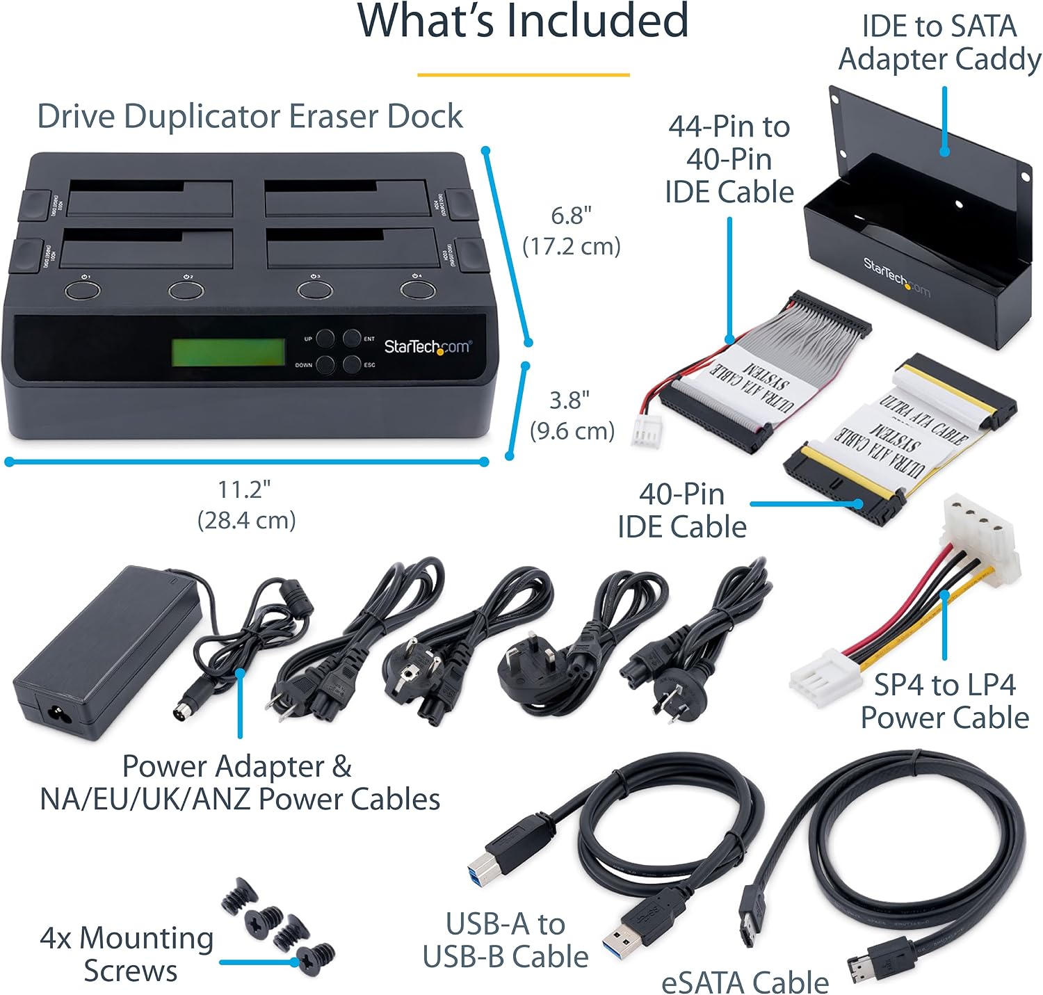 StarTech.com 4-Bay USB 3.0 & eSATA to SATA Standalone HDD Duplicator Dock – As New StarTech.com