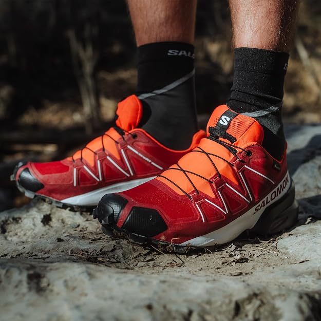 Salomon Men's Speedcross 5 GTX trail running and hiking shoe, Red Dahlia/White/Black, EU 41.3 / US 8 Salomon