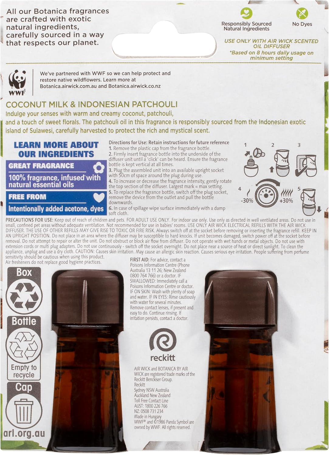 Air Wick Botanica Plug-In Refill Coconut Milk & Indonesian Patchouli 2 x 19ml Botanica by Air Wick