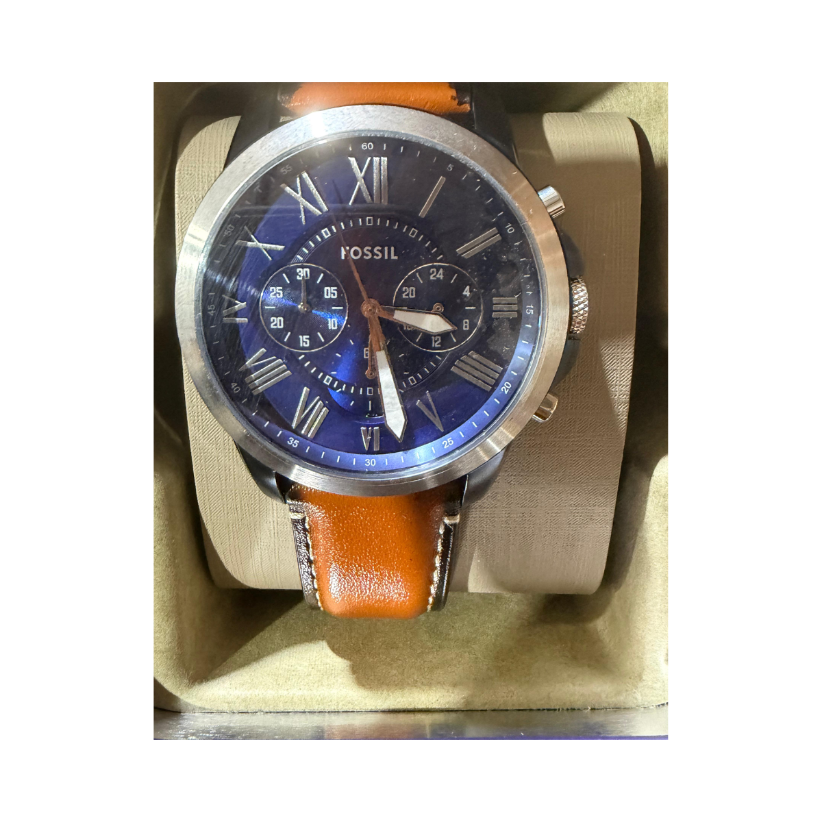 Fossil Men's Grant Watch, FS5151, Blue, 44 mm - As New Condition FOSSIL