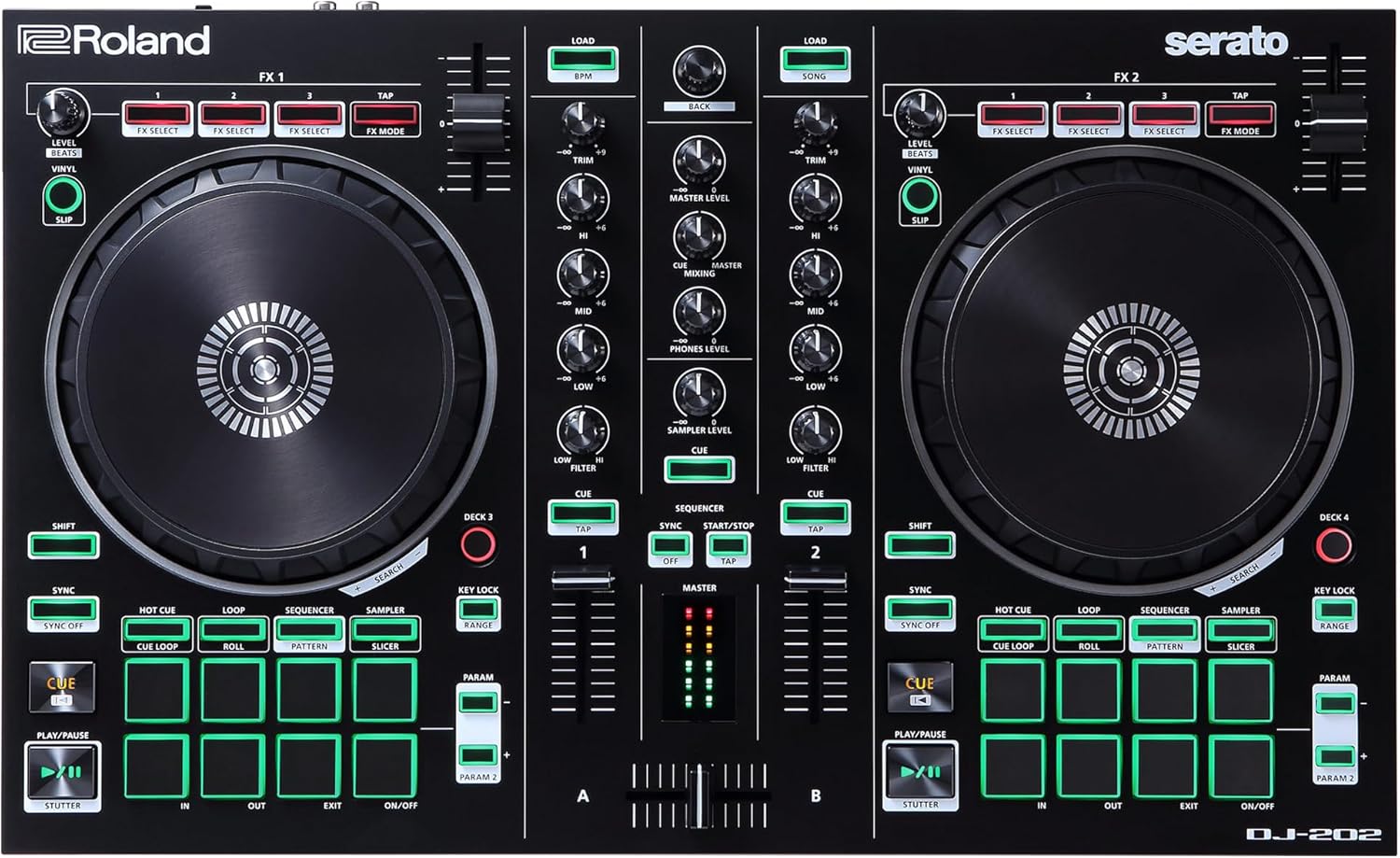 Roland DJ-202 2-Channel Serato DJ Controller with Drum Machine – Excellent Condition ROLAND