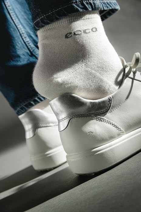 ECCO Women's Soft 7 Easy Slip Leather Sneaker, White/Pure Silver, EU 40/US 9-9.5 ECCO