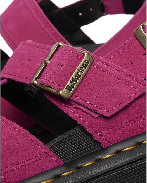 Dr. Martens Women's Voss II Cross Strap Sandal,Fuchsia Pink Greasy Suede, UK 6/US 8/EU 39 Dr Martens