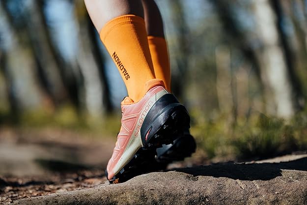 Salomon Women's Speedcross 5 trail running and hiking shoe, Blooming Dahlia/Black/Vibrant Orange, 8.5 US / 40.6 EU Salomon