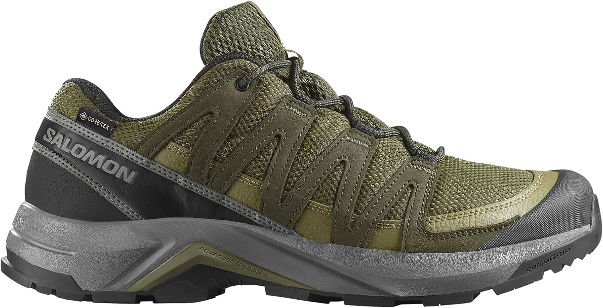 Salomon Men's X-Adventure Recon GTX Hiking Shoe, Olive Night/Martin, US 9.5 / EU 44 Salomon