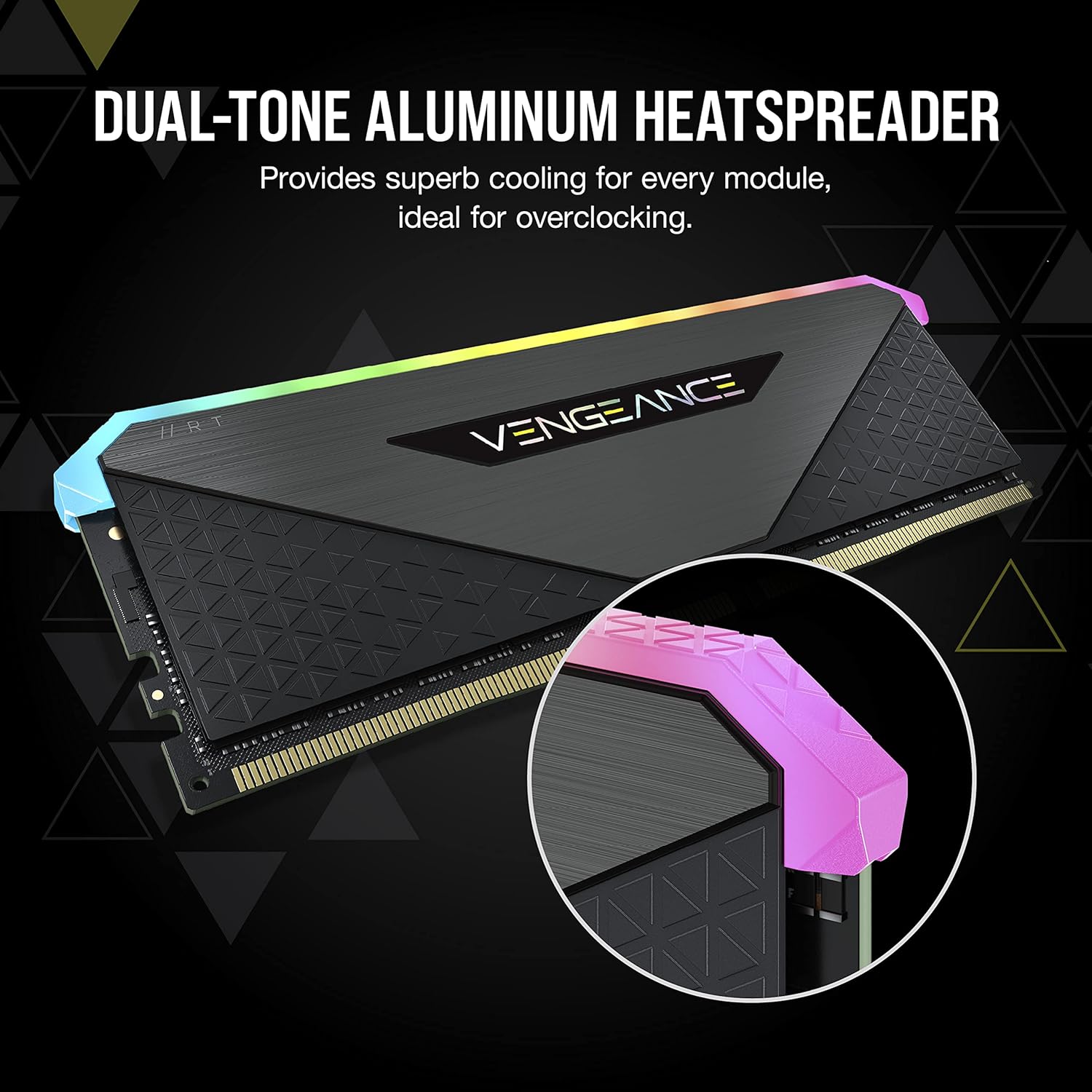 CORSAIR Vengeance RGB RT 32GB (2x16GB) DDR4 3600MHz CL16 Gaming RAM AMD Optimized – Excellent Condition CORSAIR