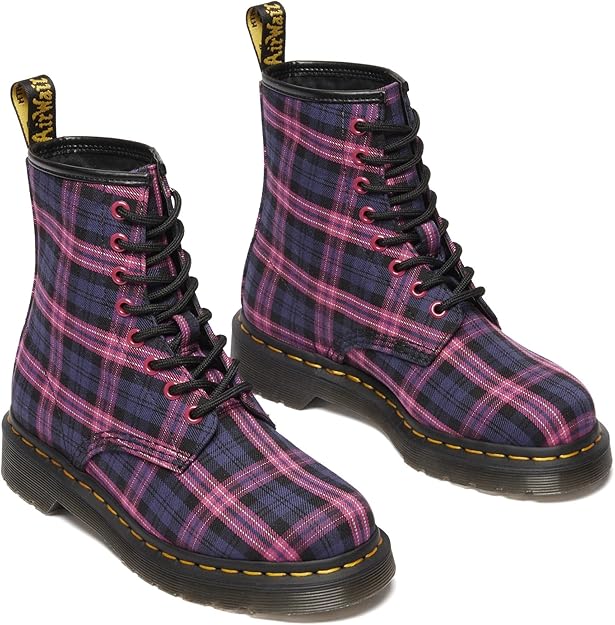 Dr. Martens Women's 1460 8-Eye Boot, Pink Multi Tartan, UK 5/US 7 / EU 38 Dr Martens