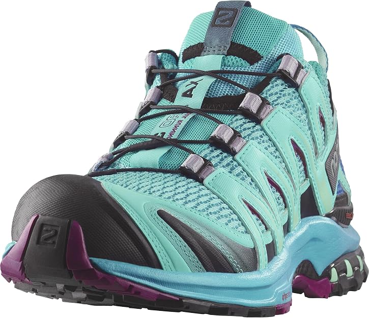 Salomon Women's XA PRO 3D Trail Running and Hiking Shoe, Blue Curacao/Bluebird/Dark Purple, 6 US Salomon