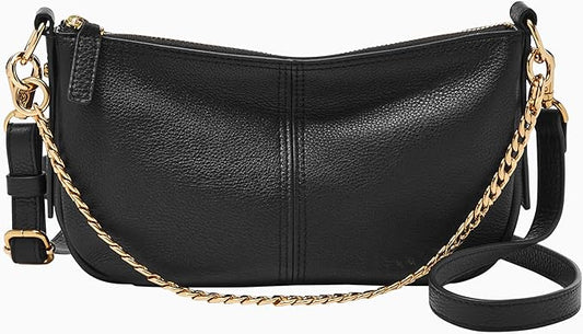 Fossil Women's Jolie Leather Small Crossbody Bag, ZB1877001, Black, One Size FOSSIL