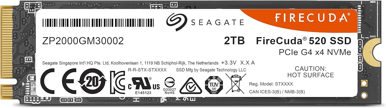 Seagate FireCuda 520 2TB PCIe Gen4 NVMe M.2 SSD ZP2000GM3A002 - New SEAGATE