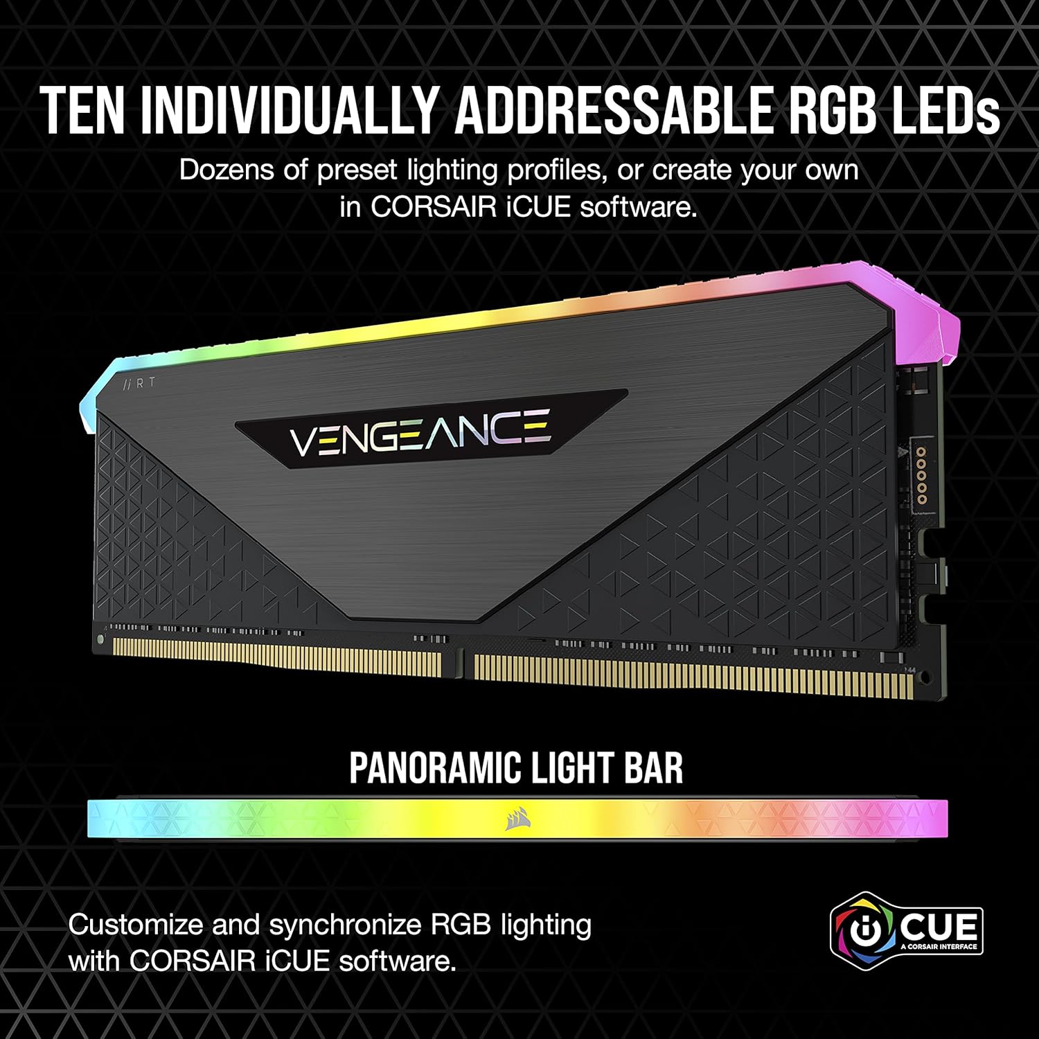CORSAIR Vengeance RGB RT 32GB (2x16GB) DDR4 3600MHz CL16 Gaming RAM AMD Optimized – Excellent Condition CORSAIR