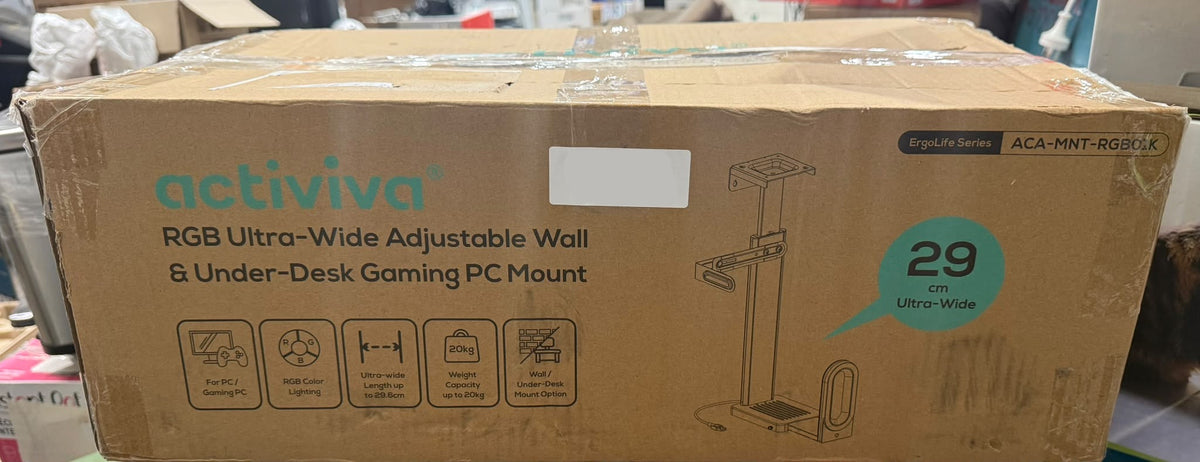 mbeat Activiva RGB Ultra-Wide Adjustable Wall & Under-Desk Gaming PC Mount - As New - Refurbished mbeat