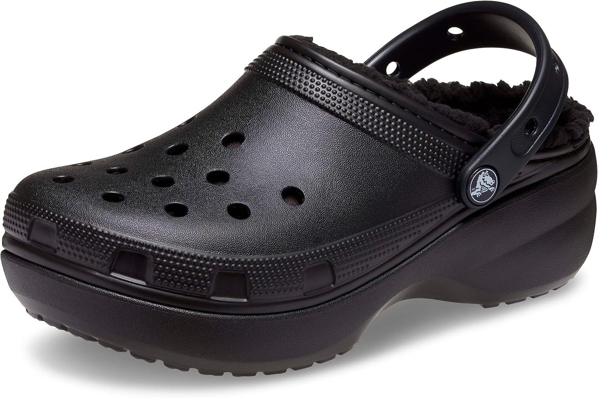 Crocs Women's Classic Platform Lined Clog, Black - EU 38 CROCS