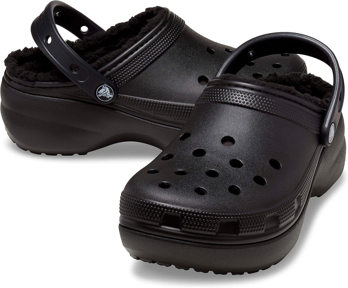 Crocs Women's Classic Platform Lined Clog, Black - EU 38 CROCS