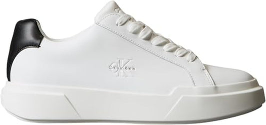 Calvin Klein Men's Chunky Cupsole Leather Sneakers - Bright White/Black - EU 42 Calvin Klein