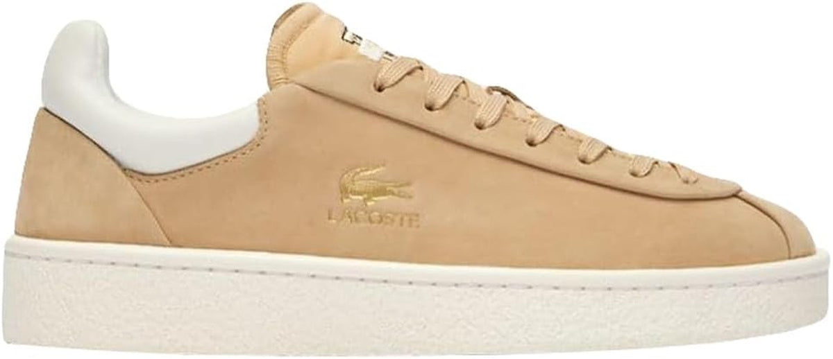 Lacoste Women's Baseshot Premium 124 1 SFA Sneaker, Light Brown/Off White - EU 40.5 Lacoste