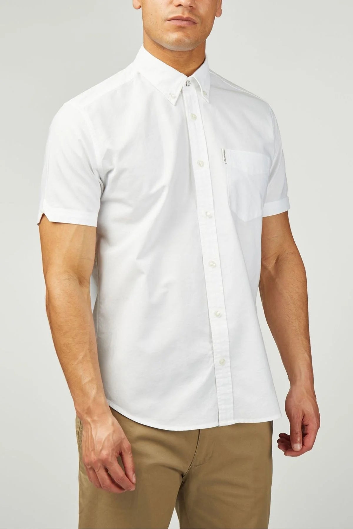 Ben Sherman Signature Oxford Short Sleeve Shirt, Large, White Ben Sherman