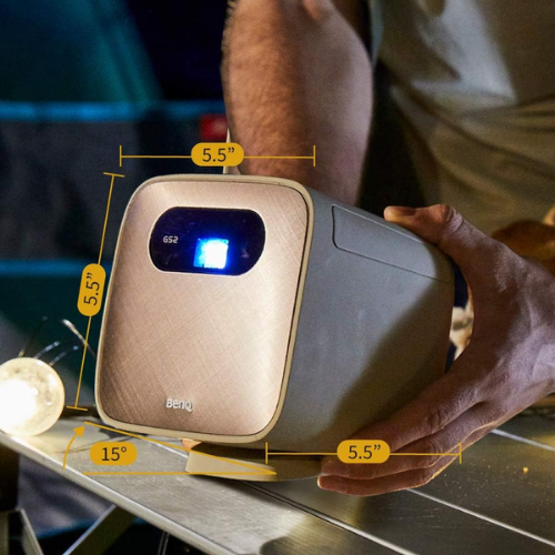 BenQ GS2 projector being used for an outdoor movie night in Perth