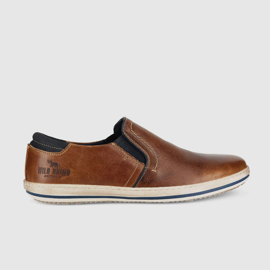 Wild Rhino Men’s Candid Slip On Shoe, Tan, EU 45/US 12 WILD RHINO