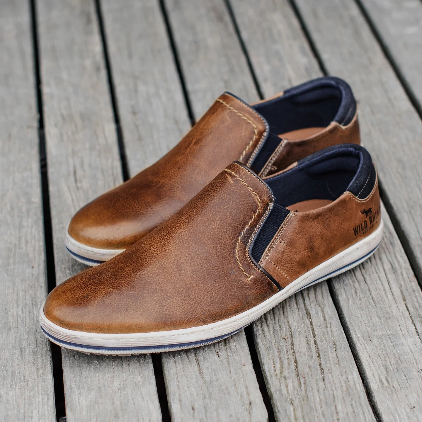 Wild Rhino Men’s Candid Slip On Shoe, Tan, EU 45/US 12 WILD RHINO
