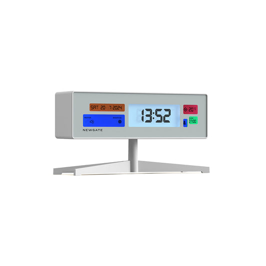 Newgate Supergenius LCD Alarm Clock - Matte White - As New - Refurbished