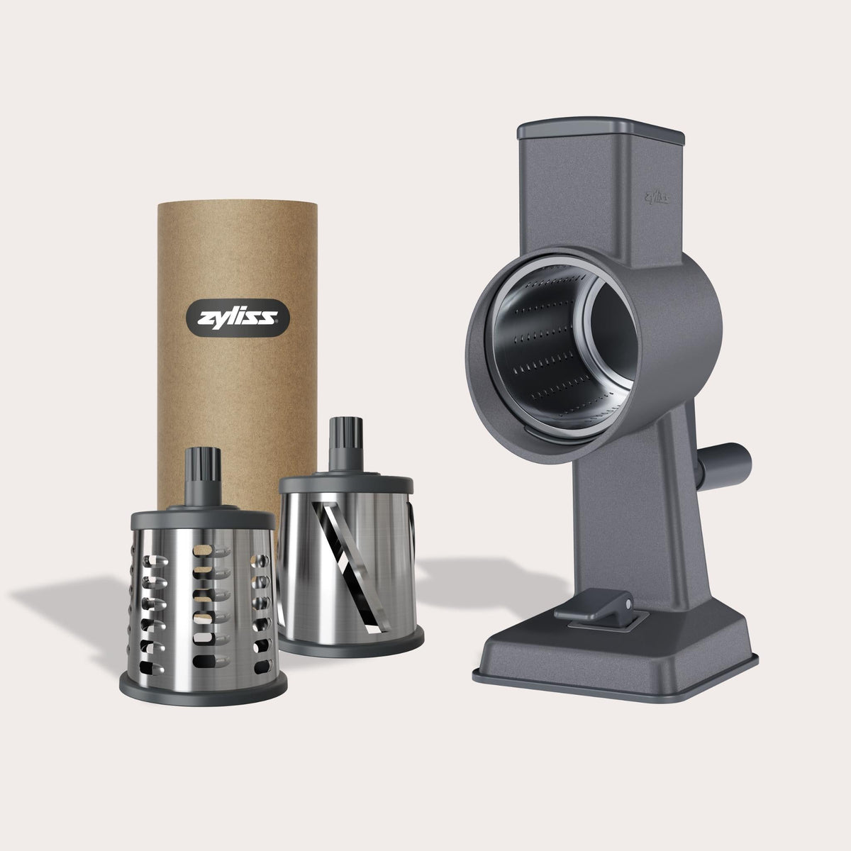 Zyliss Gourmet Drum Grater Set, Aluminium - 3 Stainless Steel Drums