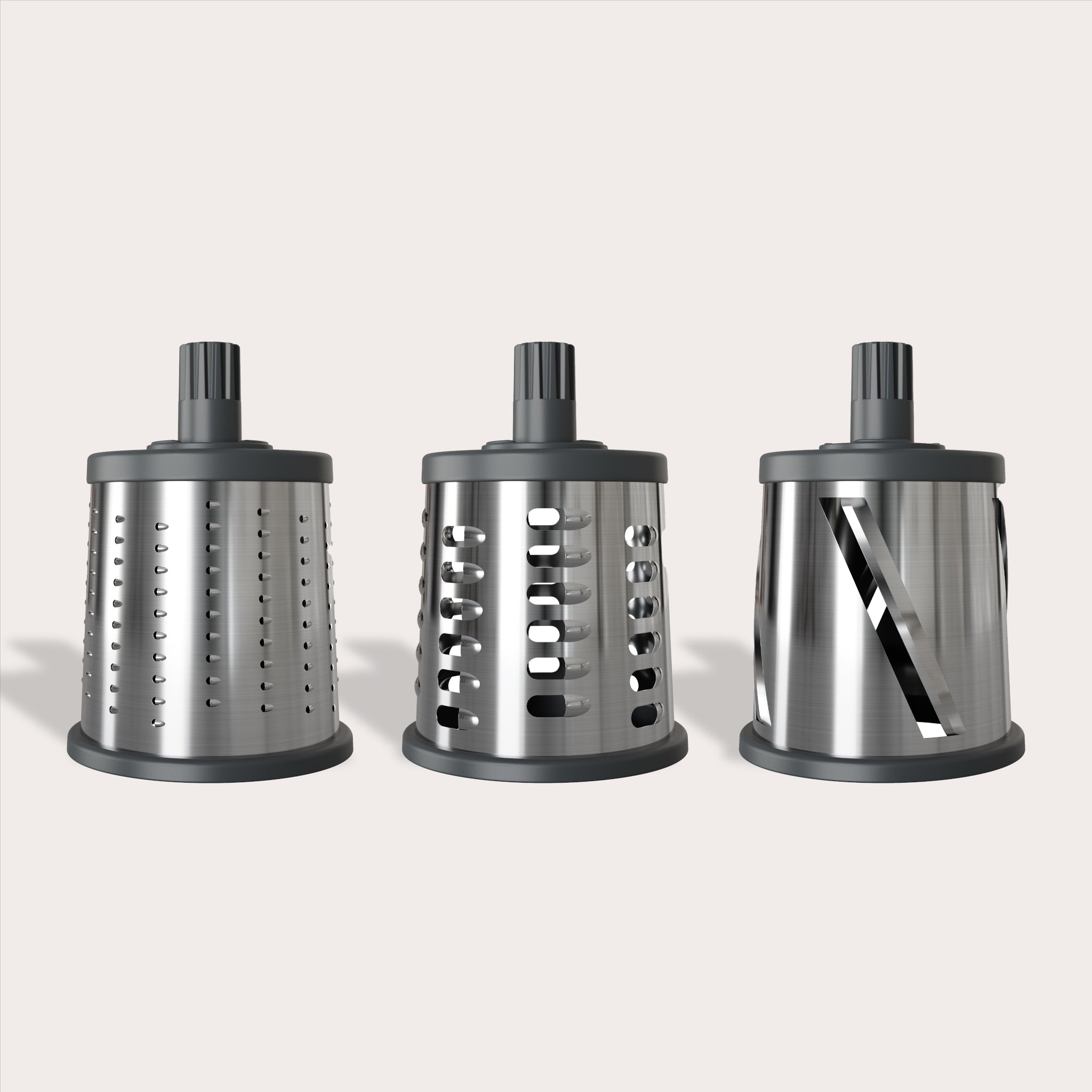 Zyliss Gourmet Drum Grater Set, Aluminium - 3 Stainless Steel Drums Zyliss