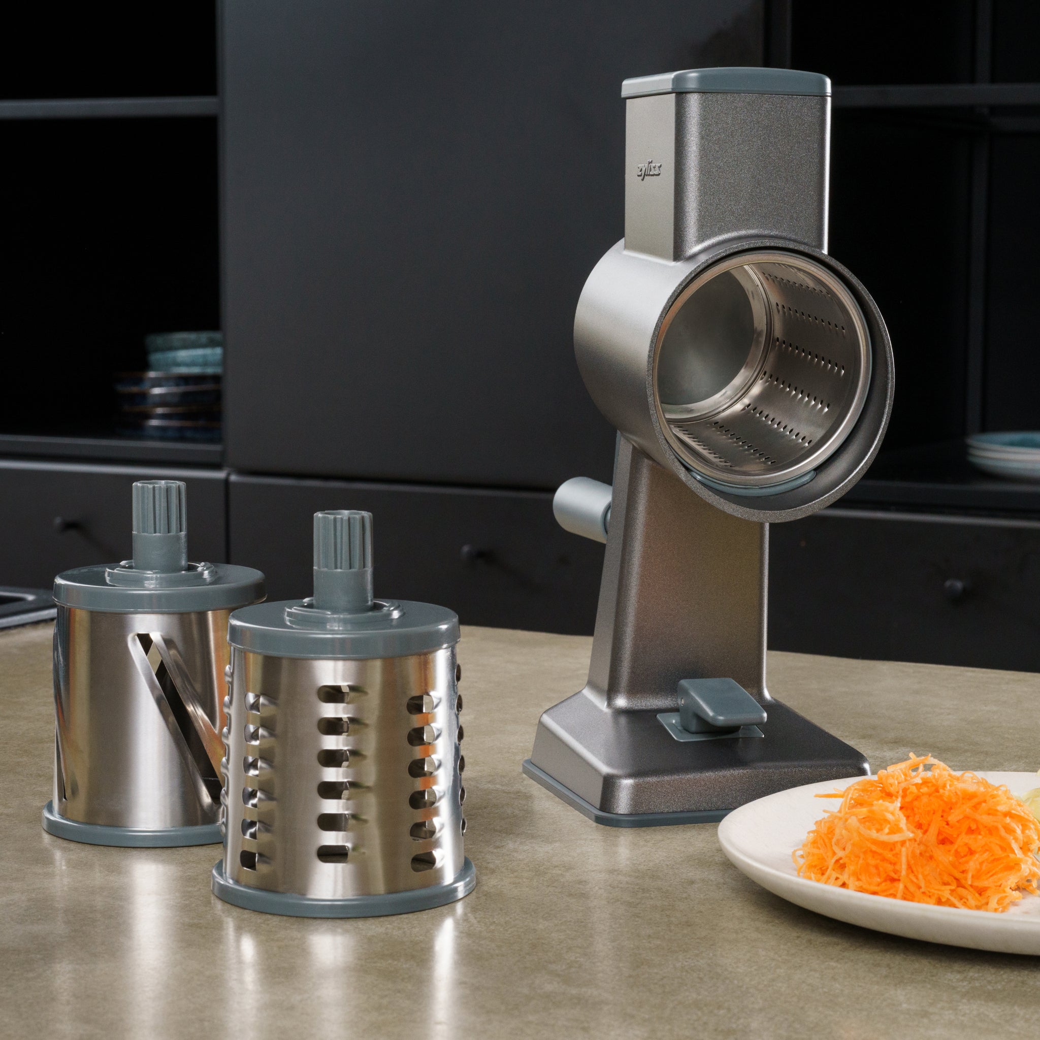 Zyliss Gourmet Drum Grater Set, Aluminium - 3 Stainless Steel Drums