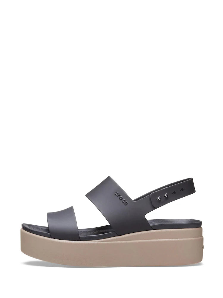 Crocs Women's Brooklyn Low Wedge Sandal, Black/Mushroom - US 5 / EU 34 CROCS