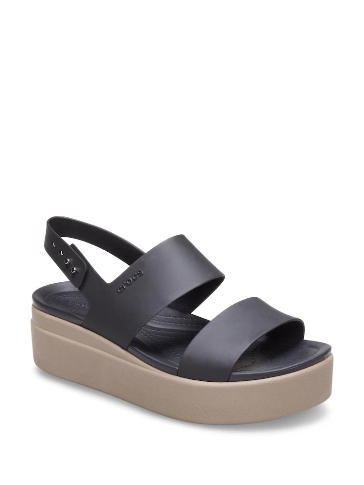 Crocs Women's Brooklyn Low Wedge Sandal, Black/Mushroom - US 5 / EU 34 CROCS
