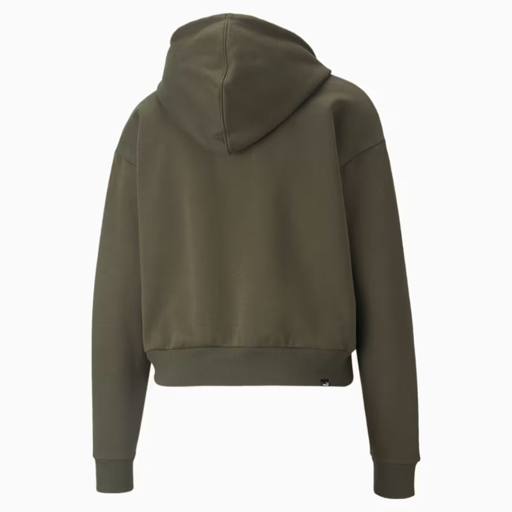 PUMA Women's Essential Cropped Logo Hoodie, Grape Leaf, XL Puma