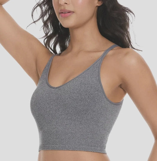 Lemon 2 Pack Women's Long Line Ribbed Bra Mr Bargain
