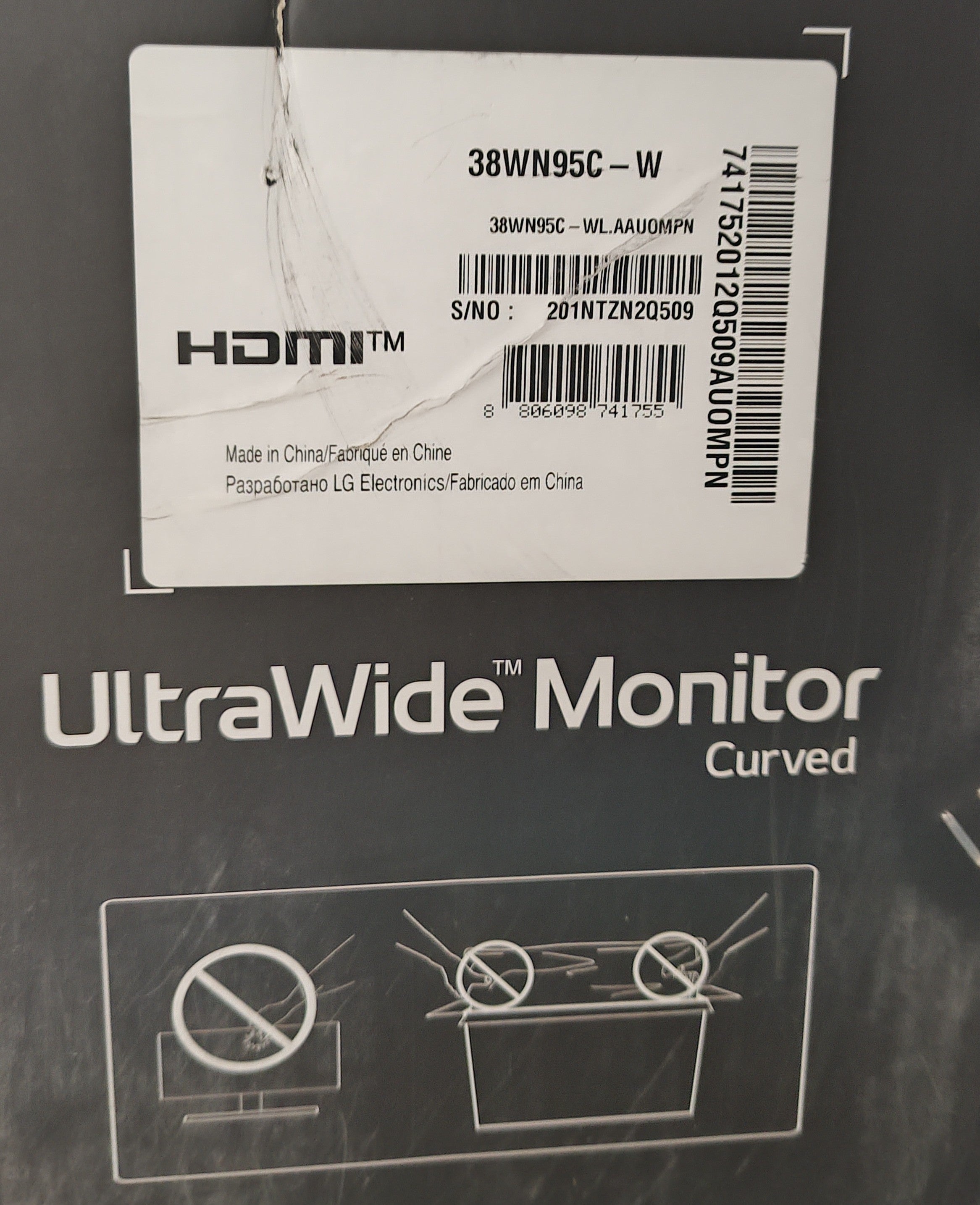 LG 38WN95C-W 38" Curved Ultrawide Monitor WQHD+ Nano IPS Thunderbolt 3 – Excellent Condition LG