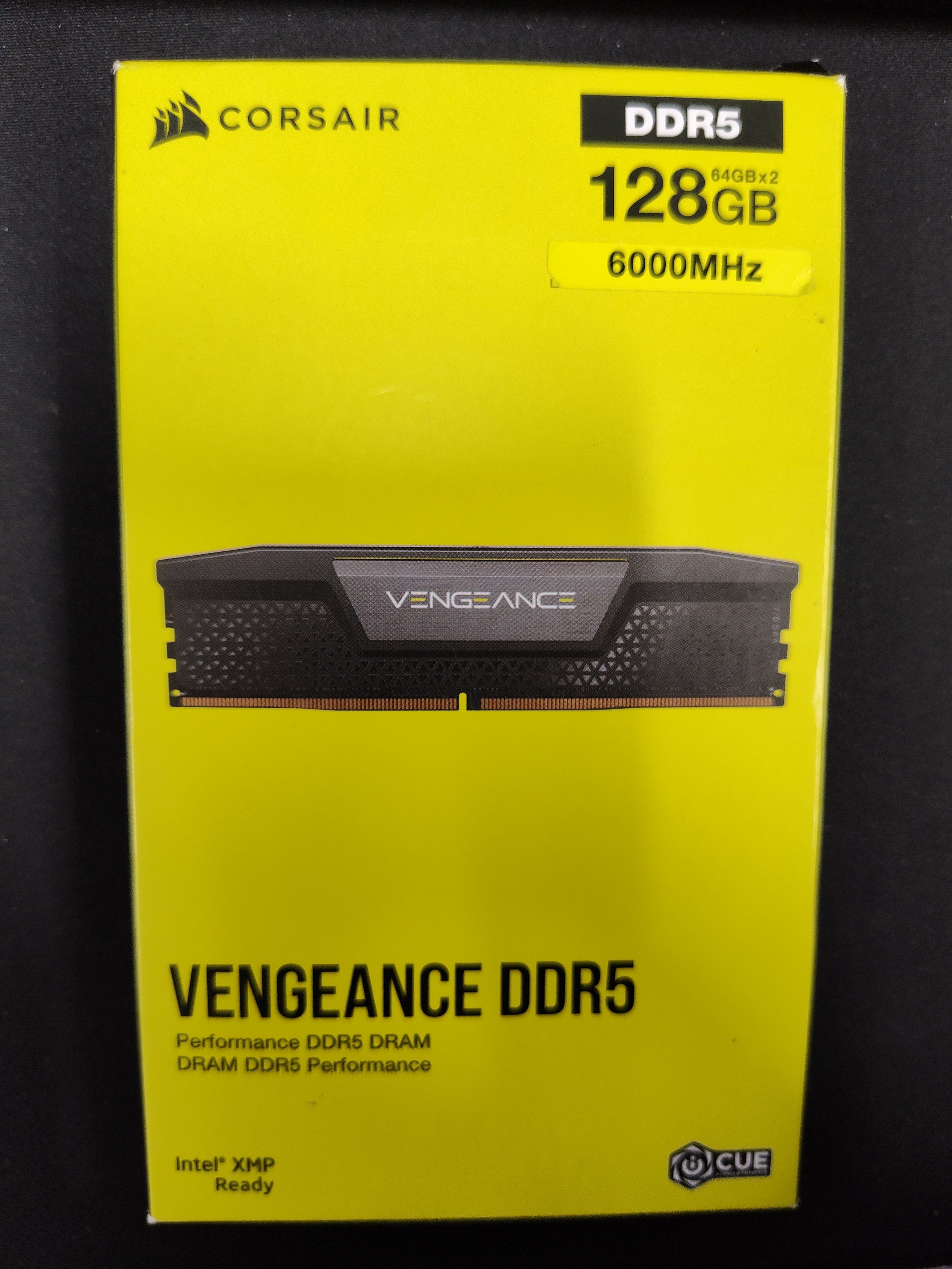 CORSAIR Vengeance 128GB (2x64GB) DDR5 6000MHz CL40 RAM Intel XMP 3.0 Black - As New CORSAIR