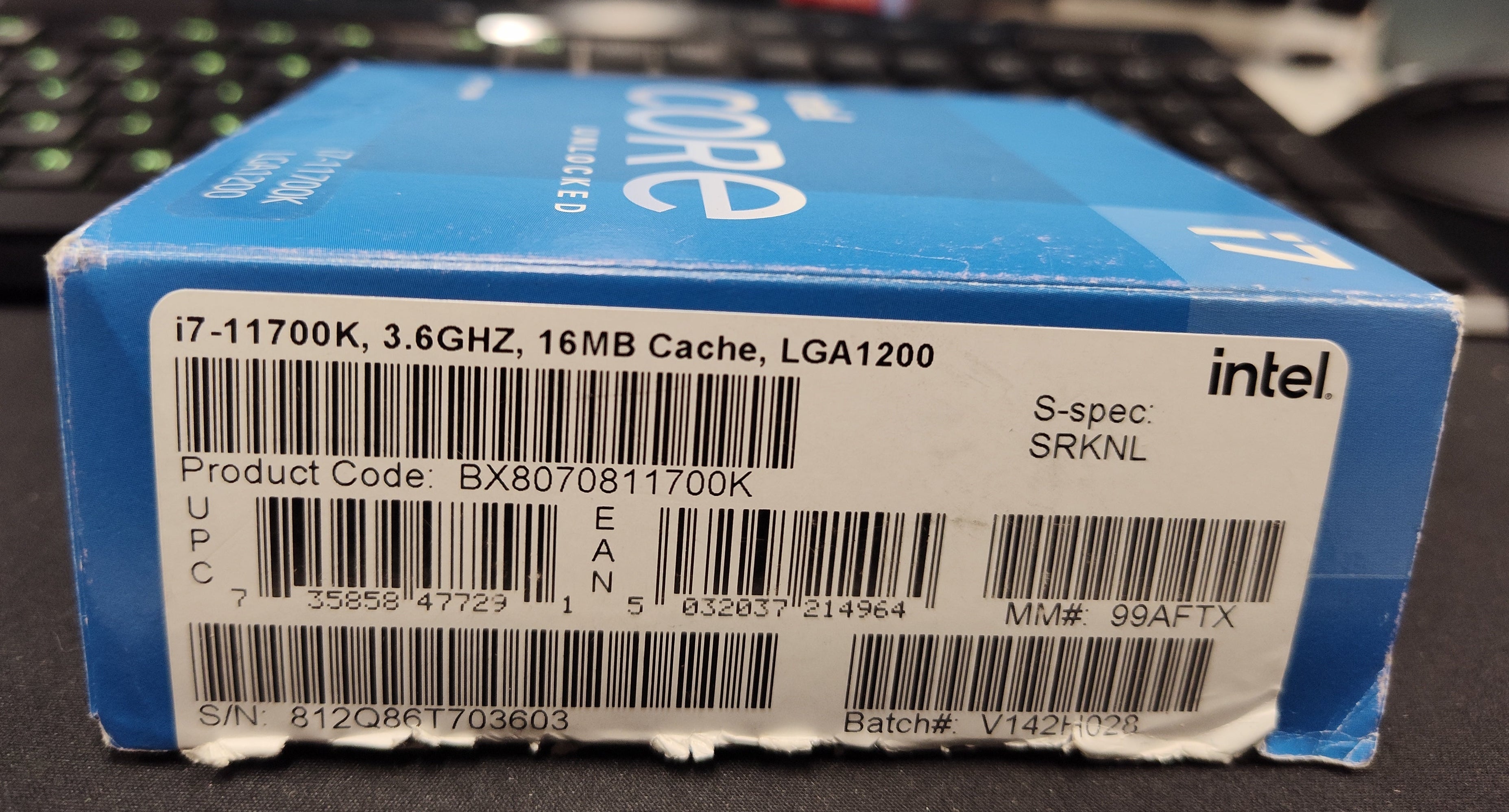 Intel Core i7-11700K 8-Core 16-Thread 5.0GHz LGA1200 Unlocked CPU – Excellent Condition Untested INTEL