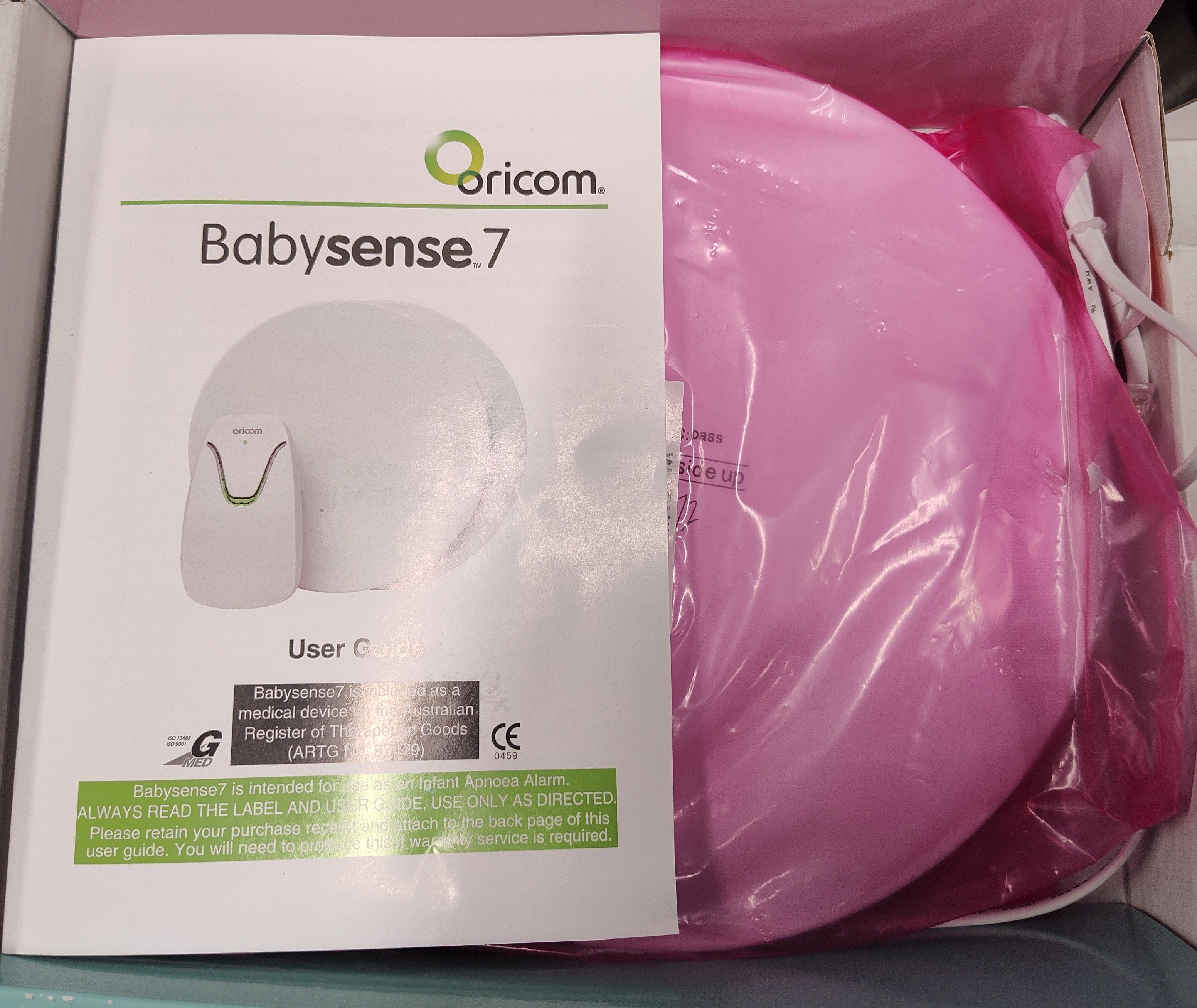 Oricom Babysense 7 Baby Breathing Movement Monitor BS7 Cot Sensor Pad – As New ORICOM