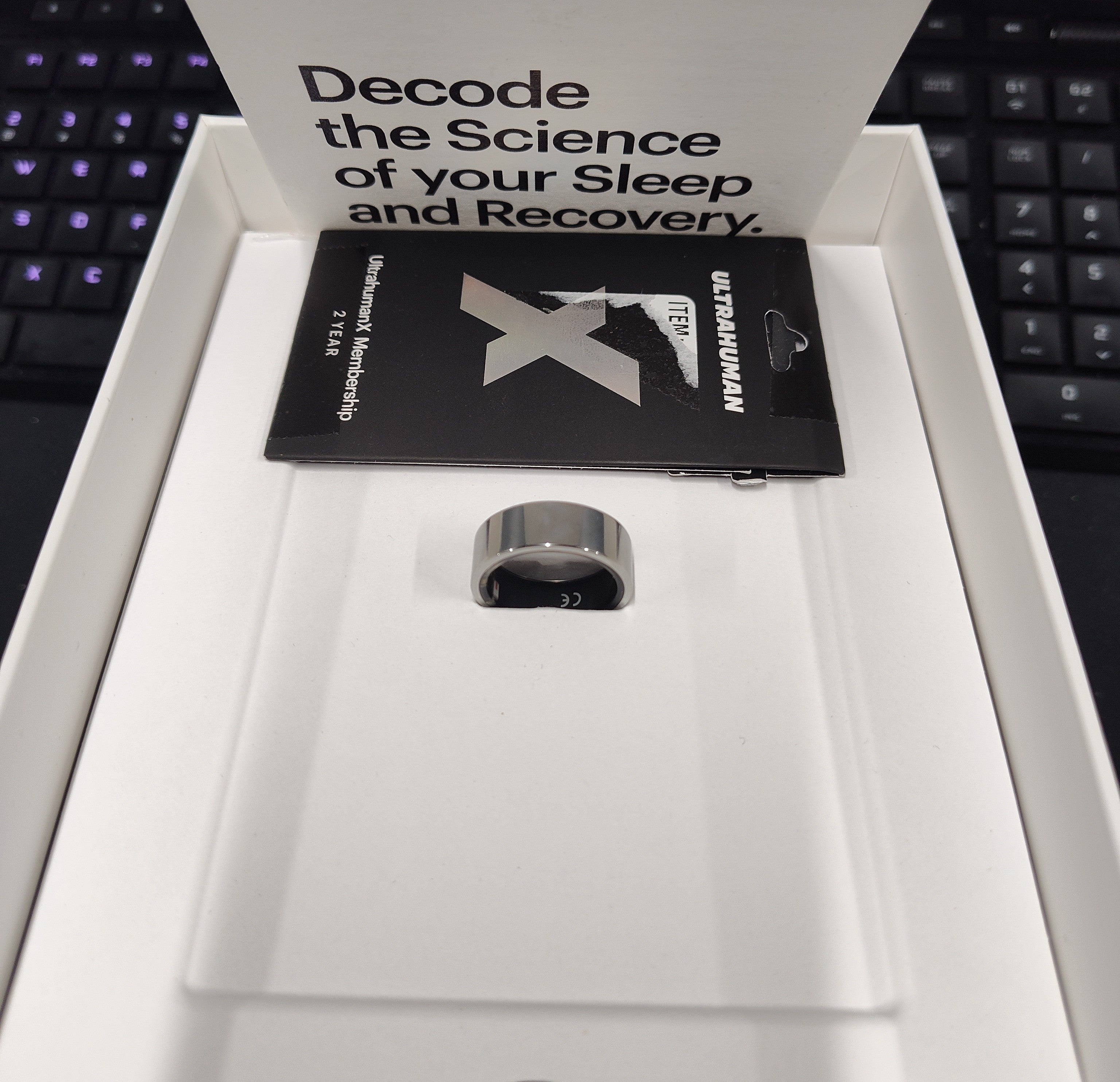 Ultrahuman Ring AIR Smart Ring Size 9 Space Silver Health & Fitness Tracker - As New Ultrahuman