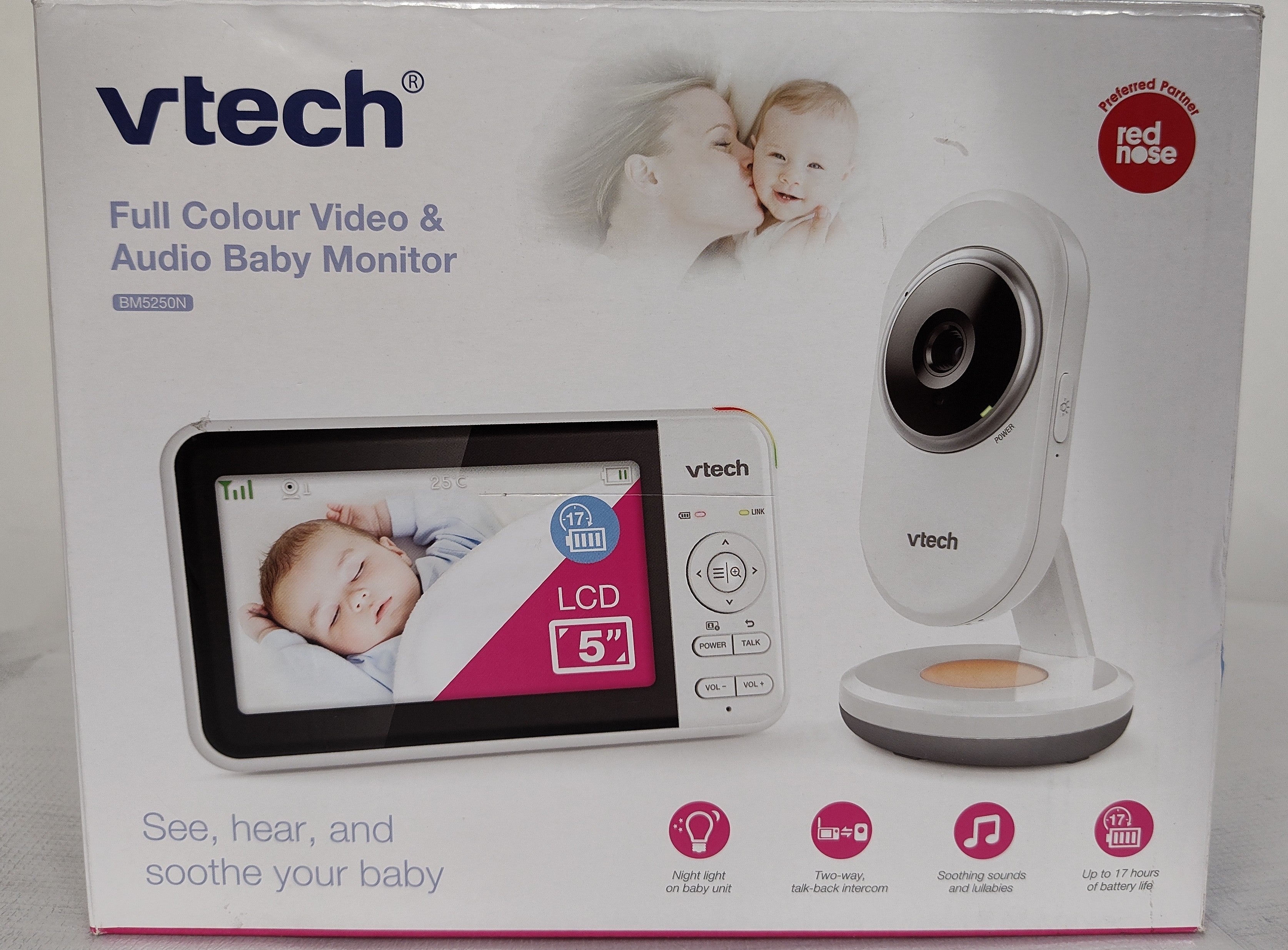VTech BM5250N 5" Full Colour Video Baby Monitor with Night Light – As New VTECH