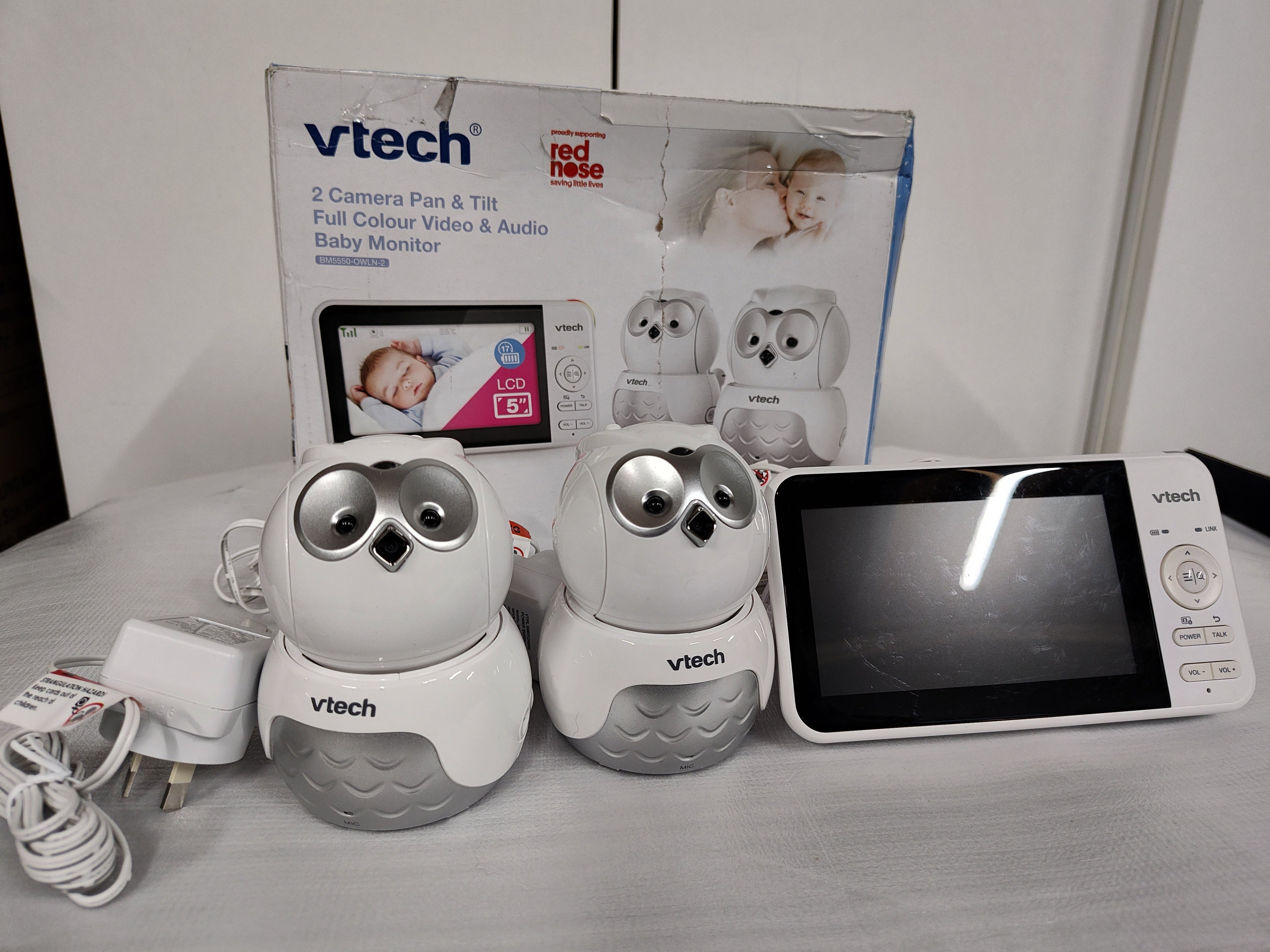 VTech BM5550-OWLN 5" Dual Camera Pan & Tilt Video Baby Monitor – Fair Condition VTECH