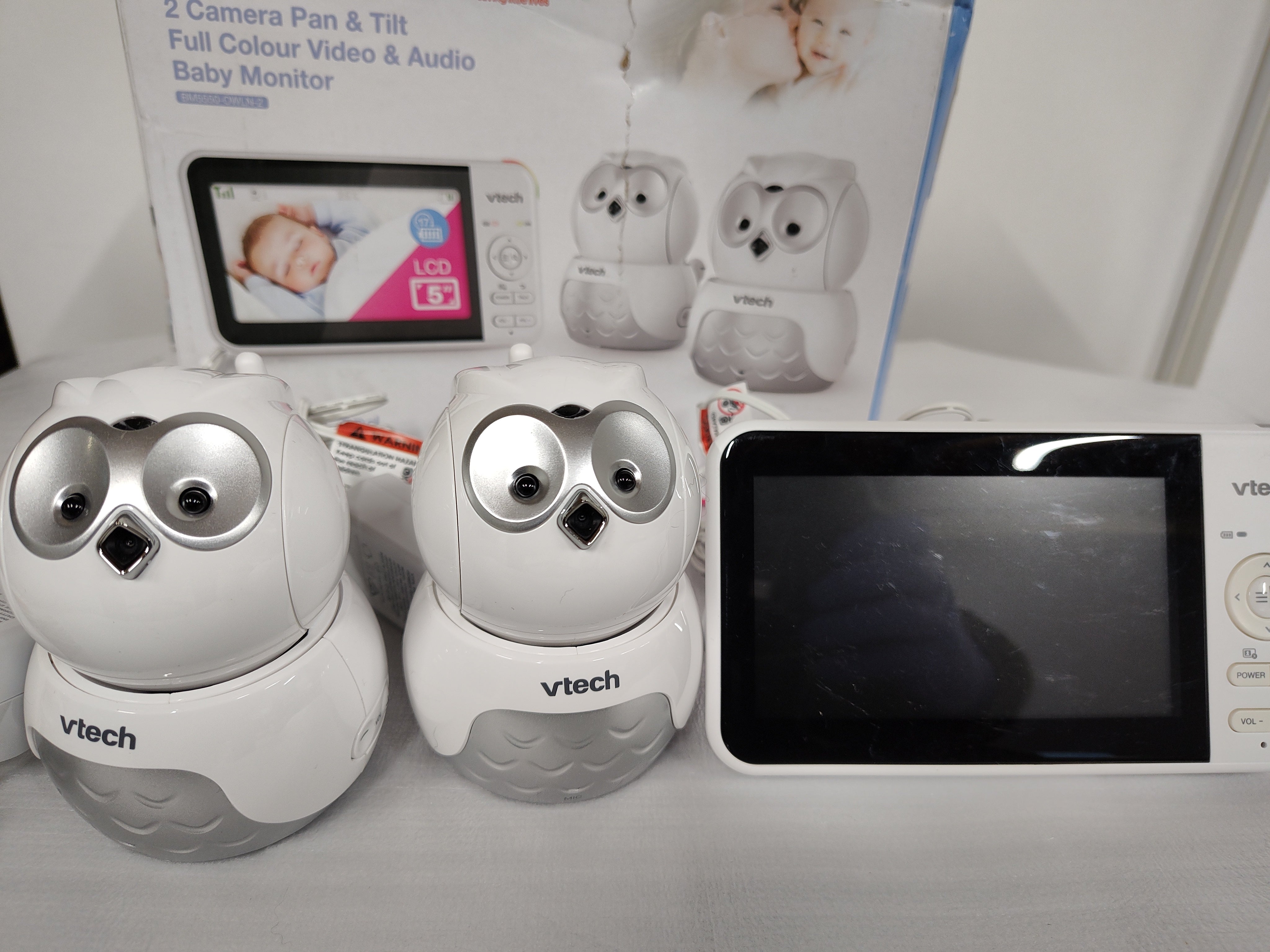 VTech BM5550-OWLN 5" Dual Camera Pan & Tilt Video Baby Monitor – Fair Condition VTECH