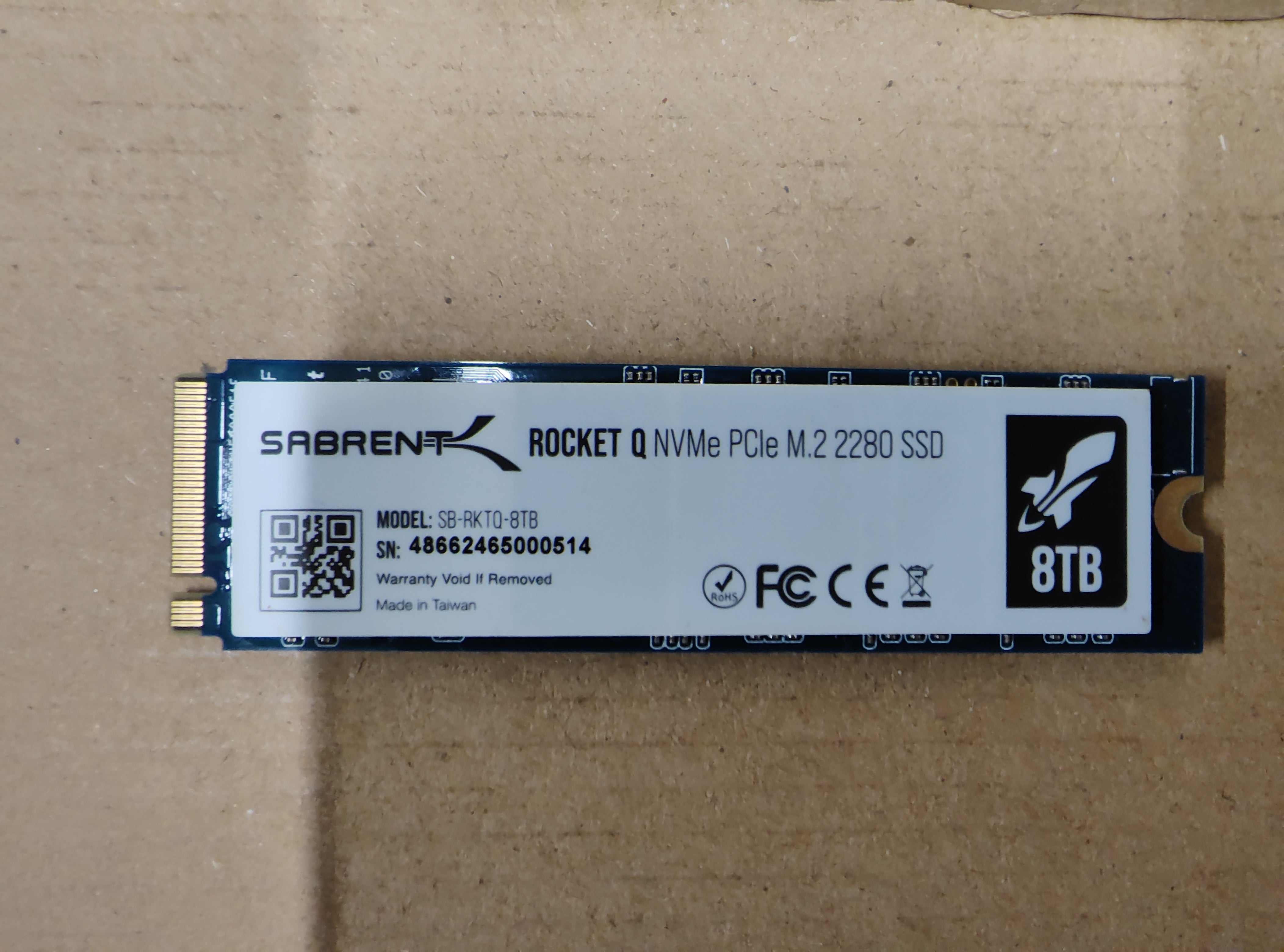 SABRENT Rocket Q 8TB NVMe PCIe M.2 2280 SSD SB-RKTQ-8TB – As New SABRENT
