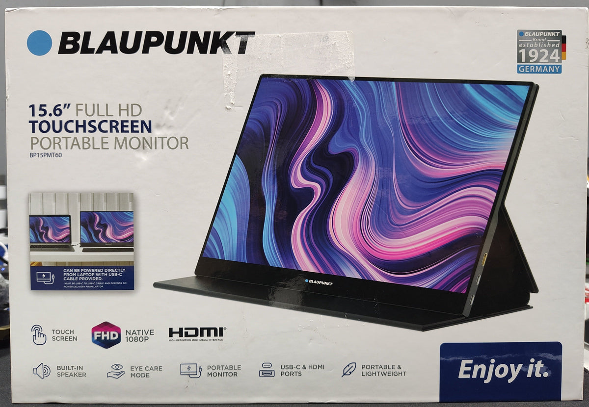 Blaupunkt 15.6" FHD Touch Portable Monitor - As New - Refurbished Blaupunkt