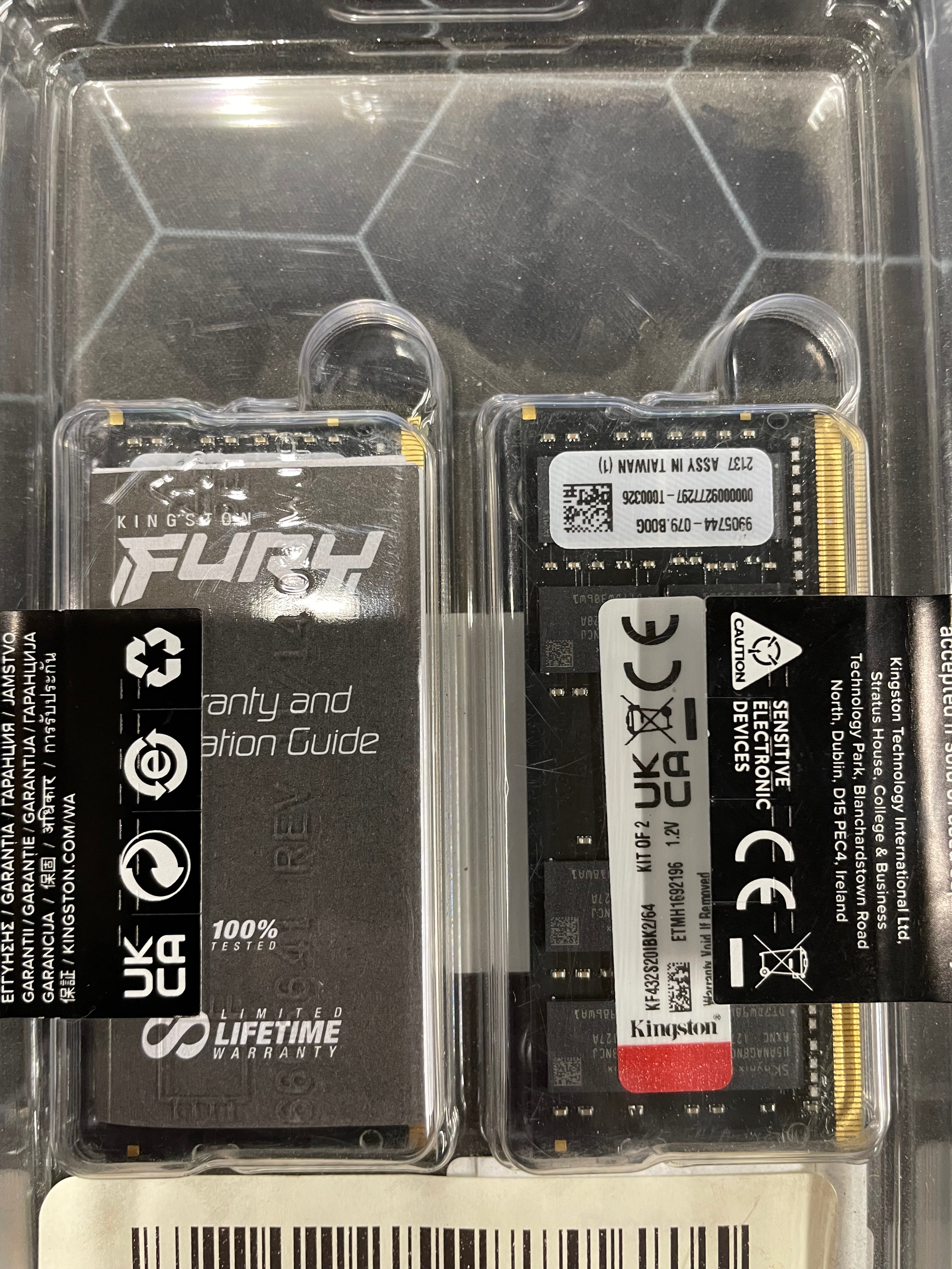 Kingston FURY Impact 64GB (2x32GB) DDR4 3200MHz CL20 SODIMM Laptop RAM – New Kingston