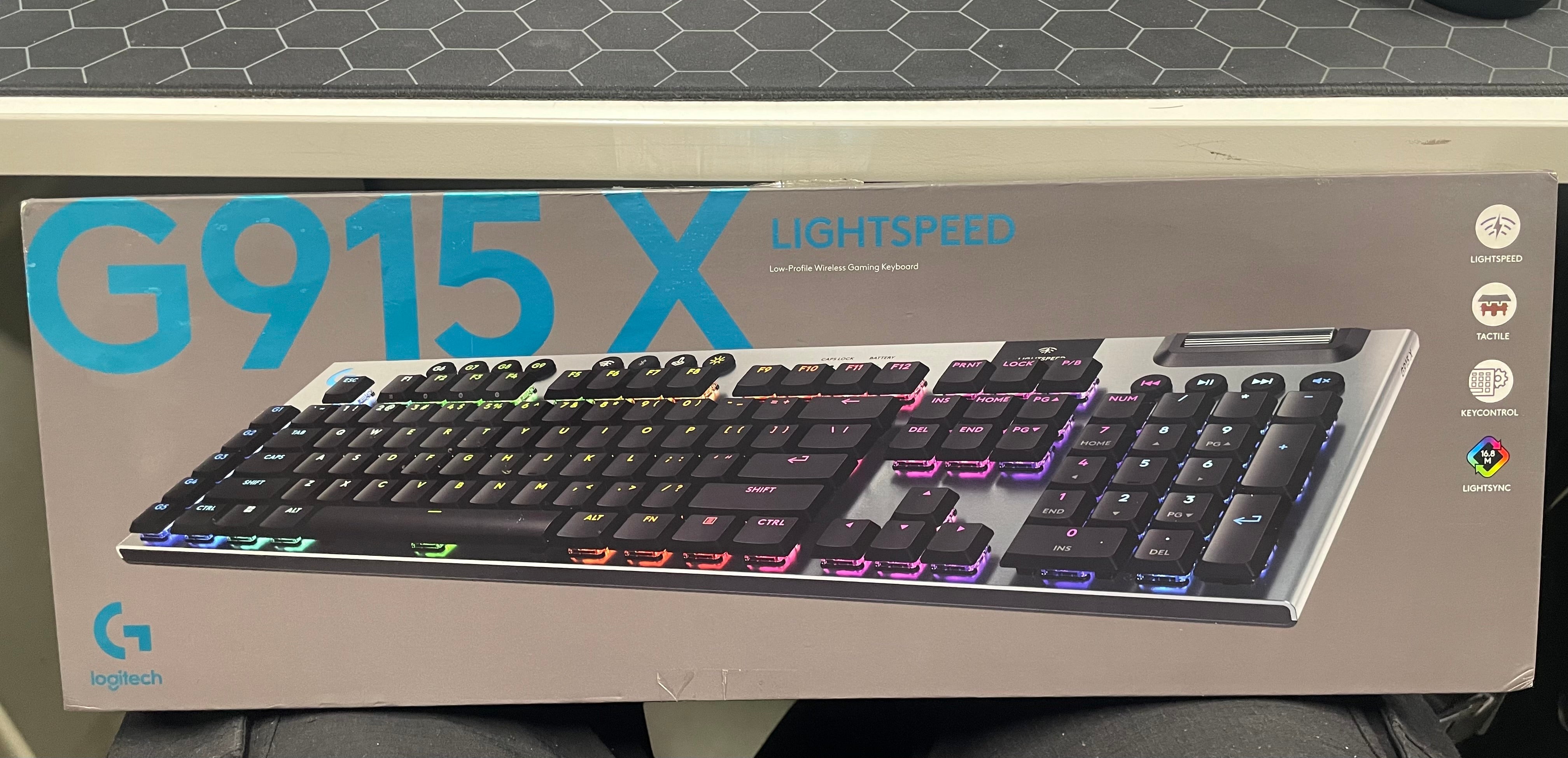 Logitech G915 X LIGHTSPEED Wireless Gaming Keyboard GL Brown Black – As New No Dongle Logitech