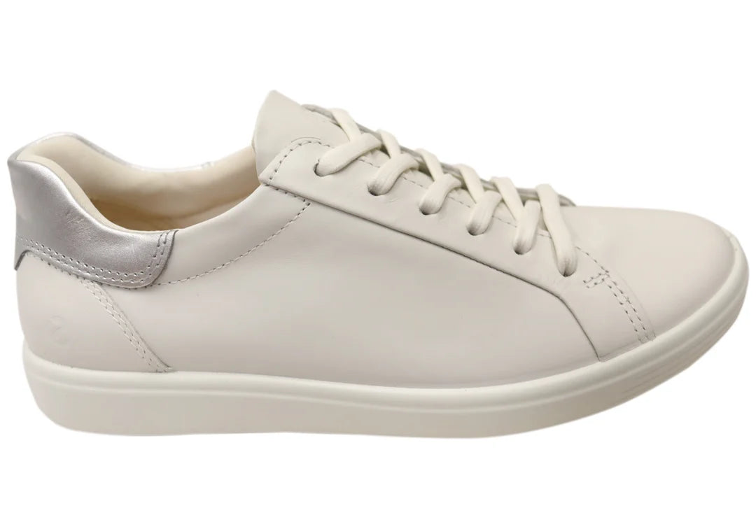 ECCO Women's Soft 7 Easy Slip Leather Sneaker, White/Pure Silver, EU 38/US 7-7.5 ECCO