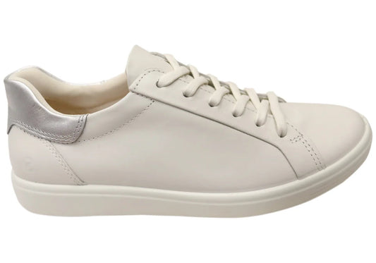 ECCO Women's Soft 7 Easy Slip Leather Sneaker, White/Pure Silver, EU 38/US 7-7.5 ECCO